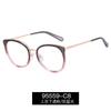 95559 gafas nuevas transfronterizas anti luz azul marco redondo tr90 gafas planas marco de patilla de resorte cómodo para mujer gafas para miopía
