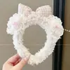 Diadema divertida estilo coreano de dibujos animados para mujer, con diseño de peluche, perfecta para usar al aplicar mascarillas faciales o lavarse la cara, y también adecuada para crear un peinado de coleta alta.