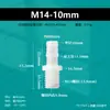 Conector de Tubería Recto Roscado Externo M14 de Plástico PP Resistente a Altas Temperaturas y Corrosión M14
