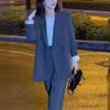 Roupas femininas elegantes e adequadas para a primavera, estilo Hepburn, top exclusivo, terninho profissional super bonito, conjunto de duas peças, calças, alto padrão