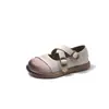 Zapatos Pequeños de Cuero Lavado Retro para Niña Estilo Nuevo Primavera/Otoño 2025 Zapatos Versátiles de Suela Suave Bajos para Niñas Zapatos de Princesa