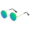 Gafas de Sol Redondas Retro Color Océano Color Caramelo Metálicas de Moda Harajuku para Hombres y Mujeres Gafas Coloridas Transfronterizo