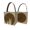 Bolsa de Feltro Estilo Coelho Festival do Meio Outono Mesmo Estilo do Livro Vermelho Bolsa Tote para Bolo da Lua Grande Capacidade Bolsa de Presente Publicitária