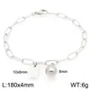 Pulsera Cuadrada de Moda con Letras Inglesas (26), Cadena Sencilla Tipo Clip Estilo Ins, Bola Redonda, Acero de Titanio Chapado en Oro de 18K