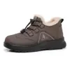 Zapatos de Algodón Nuevos de Invierno Old Beijing para Mujer con Felpa Gruesa Impermeables Zapatos de Madre Suela Suave Ligeros Slip-on Botas de Algodón para Mujer