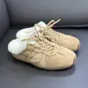 Zapatillas de Estilo Europeo para Mujer Otoño/Invierno 2026, Planas de Lana, con Cordones, Slip-On, Estilo Alemán para Entrenamiento, Cerradas