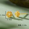 Pendientes de plata de ley S925 con forma de rosa a juego, con incrustaciones de circonita amarilla, temperamento dulce para niñas.