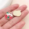 30 accesorios para joyería DIY: Árbol de Navidad de dibujos animados estilo gota de aceite, muñeco de nieve, Papá Noel y campanas como colgantes de regalo hechos de aleación de zinc