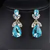 Collar de Aleación con Pedrería de Flor y Gota de Agua para Mujer, Cadena para Clavícula, Pendientes y Accesorios de Lujo Ligero Rosa de Nicho de Gama Alta