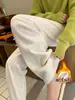 Pantalones de maternidad para primavera y verano, pantalones anchos holgados y elegantes, pantalones rectos casuales de talla grande que no aprietan la barriga, con forro de felpa para primavera y otoño
