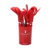 Utensílios de cozinha de silicone 12 peças, kit de armazenamento de colher, utensílios de cozinha, espátula de silicone para cozinhar