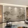 Novo Estilo Chinês Paisagem Pintura a Tinta Cenário de Montanha Papel de Parede Sala de Estar Quarto Parede ao Lado da Cama Parede do Sofá Estudo Sala de Chá Mural