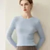 Nuevo Suéter 100% Cachemir Otoño/Invierno para Mujer, Cuello Redondo Ajustado Pulóver Suéter Corto de Punto