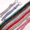 Corda de Fio Colorido Oco com Bolinhas de Poliéster para Tecelagem DIY Feita à Mão Decoração de Acessórios para Bolsinha de Celular