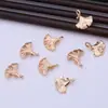 DIY Acessórios para Joias Antigas Cor Cobre Puro Retentor de Cor Pingente de Folha de Ginkgo Acessórios Antigos para Cabelo Coroas Material Acessórios