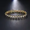 Moda Europeia e Americana Pulseira com Inlay de Zircônia AAA Banhada a Ouro Feminina Temperamento Simples Joias de Zircônia Acessórios de Fábrica de Origem Lote