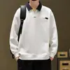 Sudadera de Manga Caída para Hombre con Cuello Polo Color Block, Corte Holgado, Bolsillo Pequeño, Suéter Casual de Otoño 2026