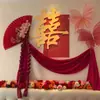 Decoração de Fundo de Parede de Cabeceira Conjunto de Casamento Montagem de Atmosfera de Quarto de Casamento Quarto da Noiva Adesivos de Felicidade Dupla Casa Nova Felicidade Dupla