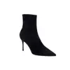 Nuevas Botas Cortas de Moda Otoño e Invierno 2026 para Mujer, Botas Ajustadas, Estilo Versátil de Celebridad de Internet, Tacón Fino, Tacón Alto, Punta Fina, Botas Negras Elásticas