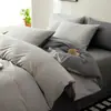 Conjunto de Roupa de Cama Quatro Peças Patchwork de Cor Lisa Dupla Cor Classe A 100% Algodão Conjunto de Três Peças para Dormitório Estudantil Algodão Puro 100% Algodão Lavado Venda por Atacado
