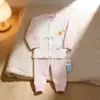 26 Conjunto de Ropa Interior de Bebé de Otoño con Cuello Alto Algodón Lana Sin Costuras Dibujos Animados de Bebé Top de Otoño Pantalones de Otoño Capa Base para Niños Venta al por Mayor