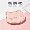 Posavasos redondos aislantes de silicona creativos hechos a medida con impresión de patrones de dibujos animados personalizados y logotipo, posavasos de PVC antideslizantes hechos a pedido