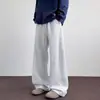 Pantalones deportivos grises de dobladillo curvo transfronterizos para hombre, estilo otoño e invierno, pantalones deportivos rectos holgados de pierna ancha estilo americano modernos, pantalones casuales