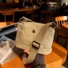 Bolso Cruzado de Lona Lavada Casual de Nicho para Mujer 2025 Nuevo Versátil Ligero de un Solo Hombro Bolso Cuadrado Pequeño Multicapa Gran Capacidad