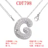 Moderna y Versátil Colgante de Alfabeto Inglés de 26 Letras con Microincrustaciones de Cobre Puro Cadena para Clavícula Suministro Directo Joyería de Collar para Mujer