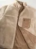 Abrigo de Lana de Cordero de Invierno, Estilo Retro Americano, Chaqueta Gruesa de Algodón Polar, Cuello Alto, Chaqueta de Felpa Holgada para Hombre, En Stock