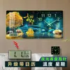 Reloj de Pared Luminoso para Sala de Estar, Reloj para el Hogar, Pintura Decorativa de Moda, Reloj Moderno de Lujo Rectangular, Reloj de Pared 20