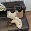 Bolso bandolera fresco y dulce con forma de lazo, nuevo estilo 2026, versátil bolso tejido de algodón, perfecto para vacaciones de verano en la playa
