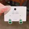 Pendientes de Calabaza de Circonita Esmeralda de Estilo Chino Nuevo con Aguja de Plata de Alta Calidad, Versión Coreana, Joyería de Pendientes de la Fortuna de Alta Gama y Elegante