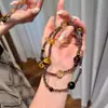 Nuevo Pulsera de Tres Círculos de Ojo de Tigre Estilo Chino, Cristal Amarillo, Obsidiana, Gama Alta, Lujo Discreto, Pulsera Estilo Étnico, Sencilla y Versátil