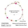 Conjunto Combinado de Collar y Pulsera Estilo Bohemio de Flores Coloridas Nuevo Más Vendido Europeo y Americano Joyería Fresca y Dulce para Mujeres