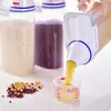 Cubo medidor de arroz japonés de plástico transparente cubo de arroz sellado caja de almacenamiento de arroz a prueba de humedad y a prueba de insectos tanque de almacenamiento de granos de cocina