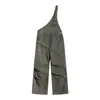 OREETA Monos de Trabajo Retro Americanos Unisex Modernos Cintura Alta Adelgazantes Sueltos Pierna Ancha Pantalones de Longitud al Suelo