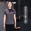 Ropa de Trabajo Nueva de Verano para Camarero de Hotel Camisa de Manga Corta Estilo Chino Restaurante de Catering Restaurante de Hot Pot Ropa para Empleados