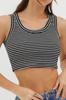 AliExpress transfronteiriço feminino verão novo colete sem mangas cintura curta listrado garota quente sexy justo top