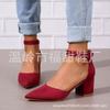 Nuevos zapatos de mujer de tacón alto con hebilla de talla grande de comercio exterior de moda europea y americana en stock