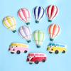 Pegatina para refrigerador de coche, autobús, globo aerostático, imán, ventosa, nube azul y blanca, mensaje bonito de dibujos animados
