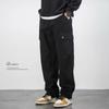 American High Street Primavera y Otoño Nuevo Jeans Cargo Negros para Hombre Modernos Hip-Hop Americanos Casuales Sueltos de Pierna Ancha