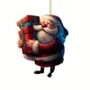 Serie de Papá Noel de Navidad Decoraciones para Árbol de Navidad Adornos Colgantes Acrílicos para Coche Decoraciones para Coche