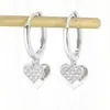 Pendientes de Corazón Tachonados con Diamantes de Plata de Ley S925 Chenqi, Estilo Coreano, Modernos, Lujo Ligero, Nicho, Pendientes Elegantes, Accesorios para Orejas