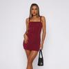 YJ24489 Outono 2024 Nova Moda Sexy Justo Sem Costas Festa Hot Diamante Bolsa Quadril Sem Mangas Vestido Mulheres