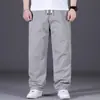 Pantalones Casuales Talla Plus para Hombre, Estilo Delgado de Verano, Extra Grandes para Personas de Tallas Grandes y Altas, Pierna Recta Holgada, Cintura Elástica, Adecuados para Primavera y Otoño