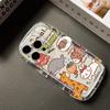 Bonita funda de silicona transparente con dibujos animados para iPhone 11, cobertura total, Apple 13/14 Promax XR, resistente a caídas.