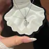 Collar de Plata S925 con Forma de Corazón y Moissanita para Mujer, Adecuado para Uso Diario, Moda Coreana y Japonesa, Cadena Versátil para Clavícula Joyería de Cuello