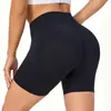 Shorts Aliexpress Transfronteiriços Tk Europeus e Americanos Calças de Yoga de Cintura Alta Femininas Pêssego Manga Curta Esportes Fitness Secagem Rápida Levanta Bumbum