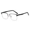 H17007 marco de cejas retro de medio aro gafas de lectura marco de gafas para cara grande gafas planas marco de gafas de metal estilo mismo que el Libro Rojo